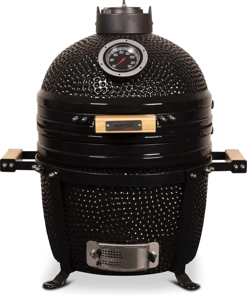 Patton Kamado 15" - Keramisch - Tafel Model - Premium Black - Medium - Zwart