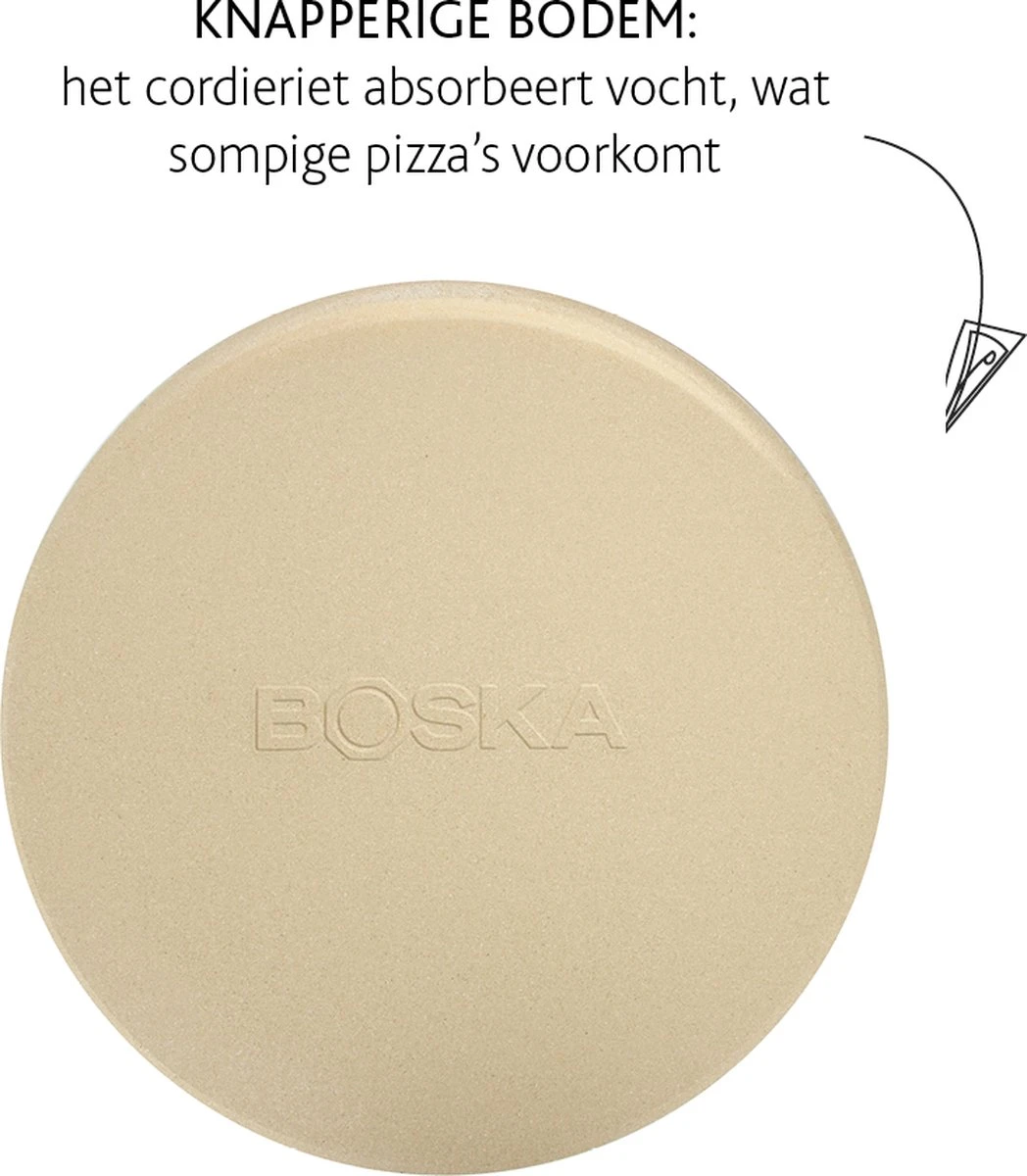 Boska Pizzasteen Deluxe - Voor Oven & BBQ - Knapperige Pizza's - Ø 29.5 Cm - BBQ Accessoires - Afbeelding 6