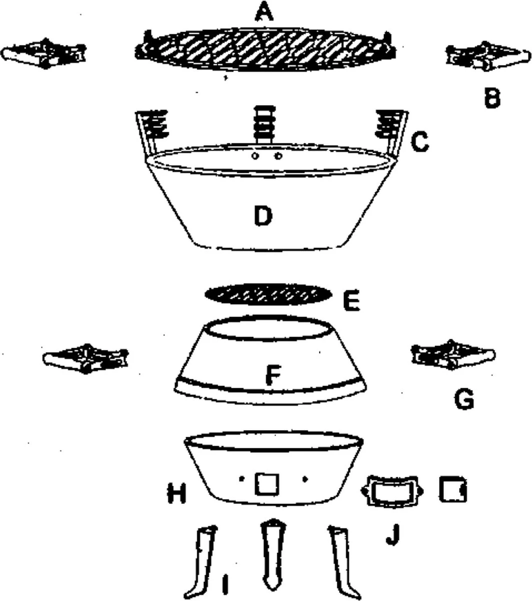 Potkachel Houtskoolbarbecue - 35 Cm - Gietijzer - Afbeelding 4