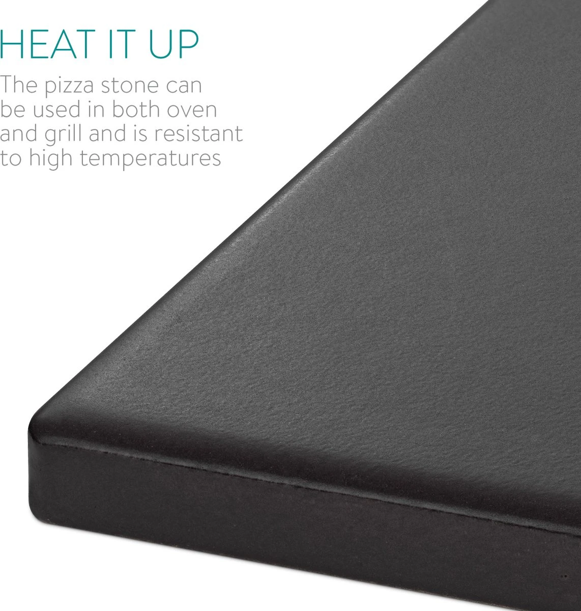 Navaris Pizzasteen XL Voor Oven En Barbecue - Rechthoekige Pizzaplaat 38 X 30 Cm - Inclusief Receptenboek - Keramisch Geglazuurd - Zwart - Afbeelding 6