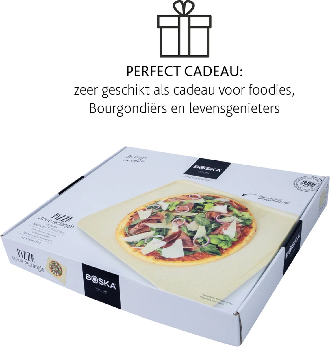 Boska Pizzasteen Deluxe Rechthoek - Voor De Oven - Knapperige Pizza's - 40x32 Cm - BBQ Accessoires - Afbeelding 5