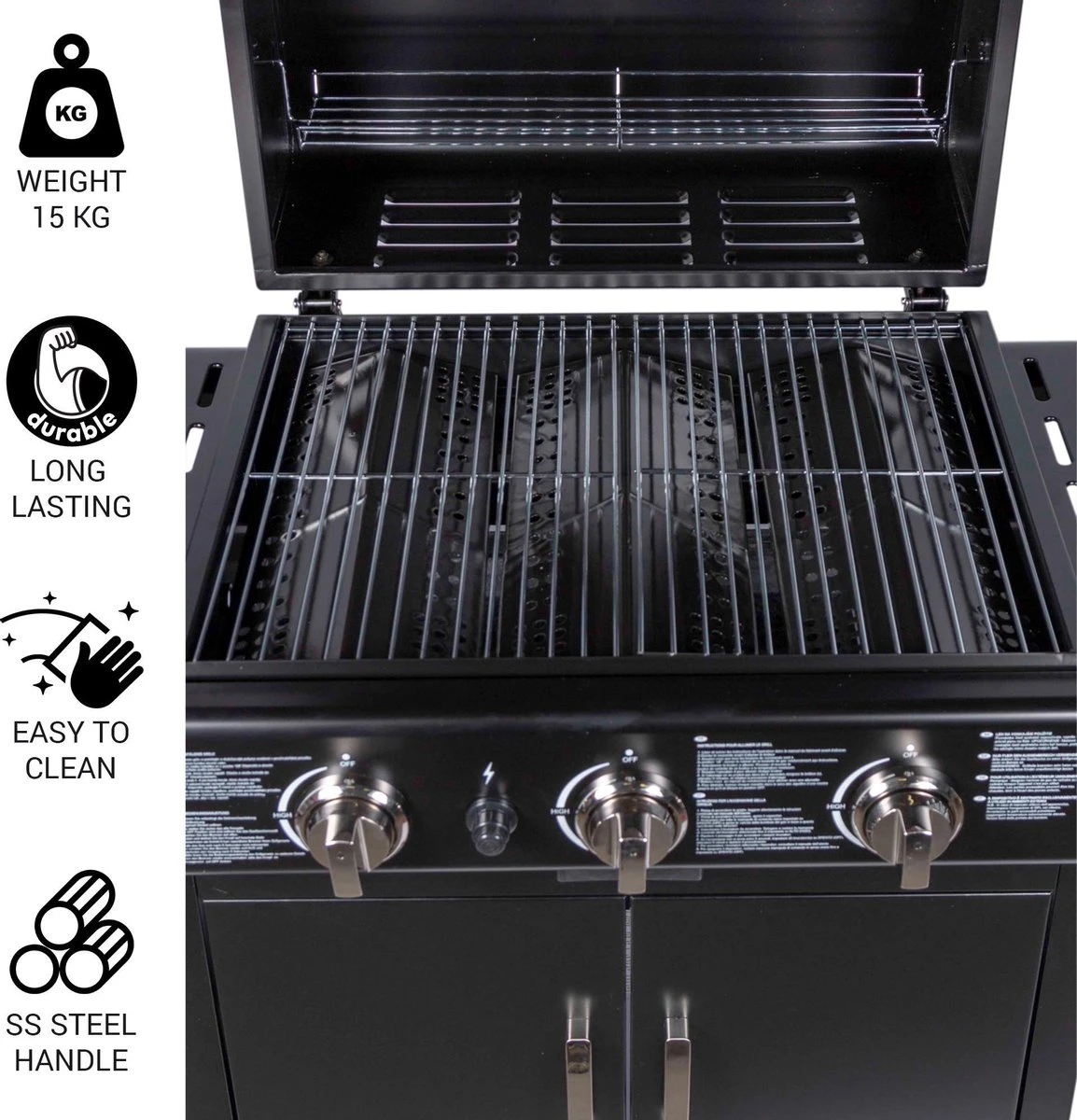 MaxxGarden Gas Barbecue - 3 Branders - Incl. Gratis BBQ Set - Afbeelding 7