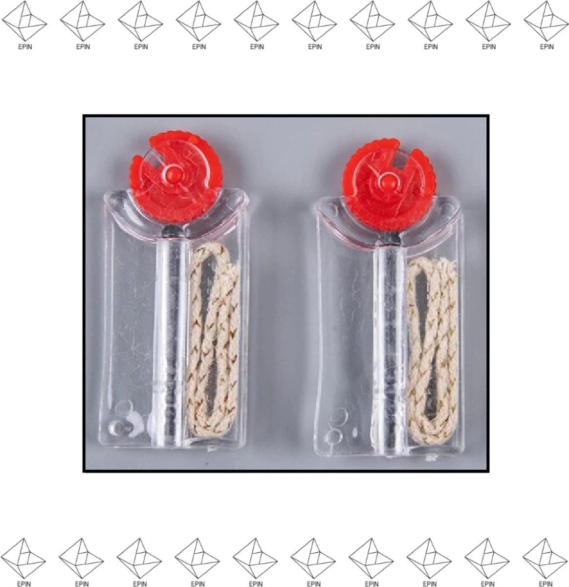 Merkloos EPIN | 2 Stuks | Vuursteen Dispenser | Voor Onder Andere Zippo | 12 Vuursteentjes | 2 Lonten