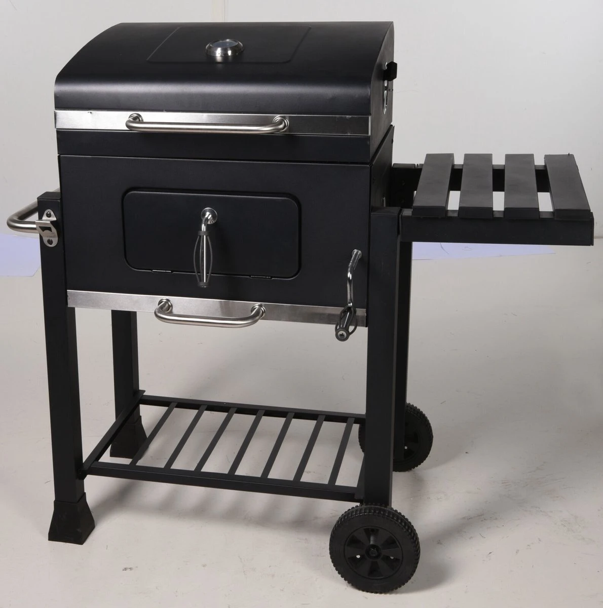 Houtskool BBQ Op Wielen + Tafel | Mat Zwart - X86000060 - Afbeelding 3