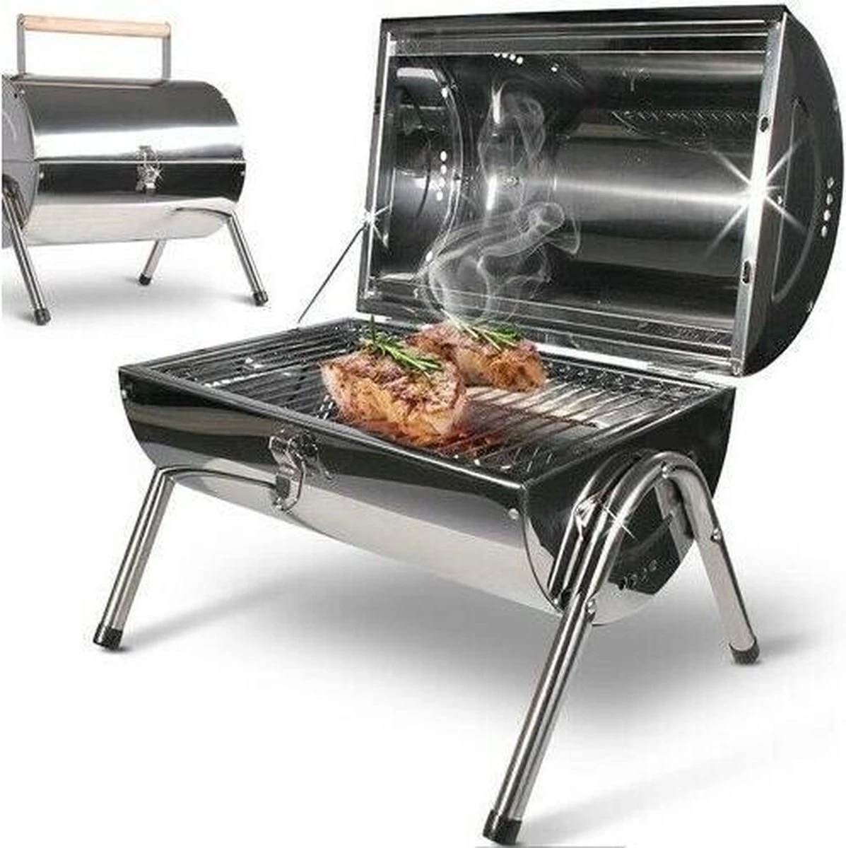 BBQ Collection Houtskoolbarbecue - Cilinder - Chroom - Afbeelding 5