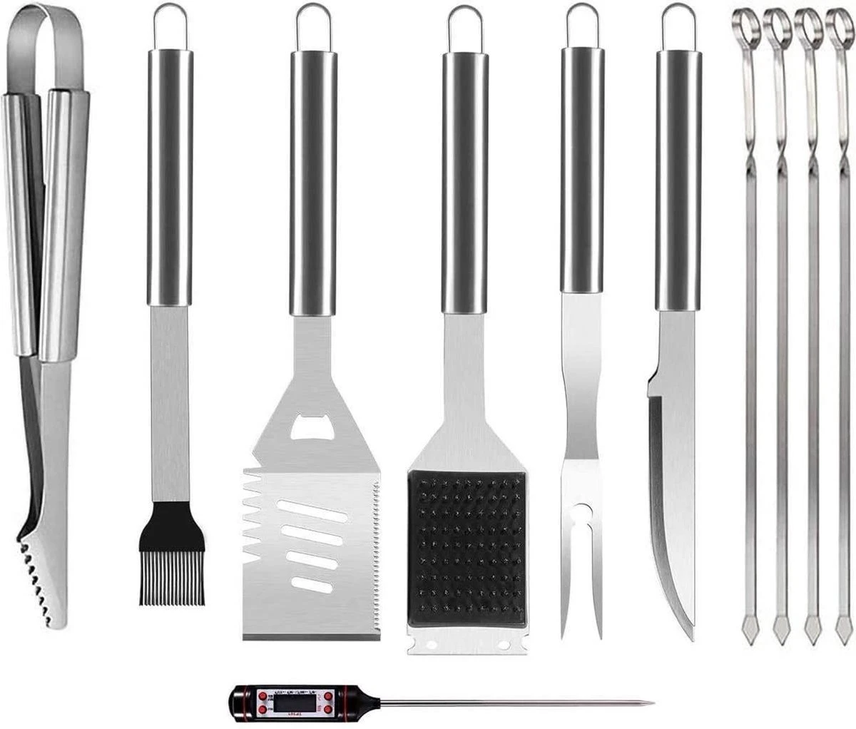 BBQ Accesoires Set Met Thermometer, Handschoenen, Bbq Tang, Bbq Borstel Van Zedar - Afbeelding 2