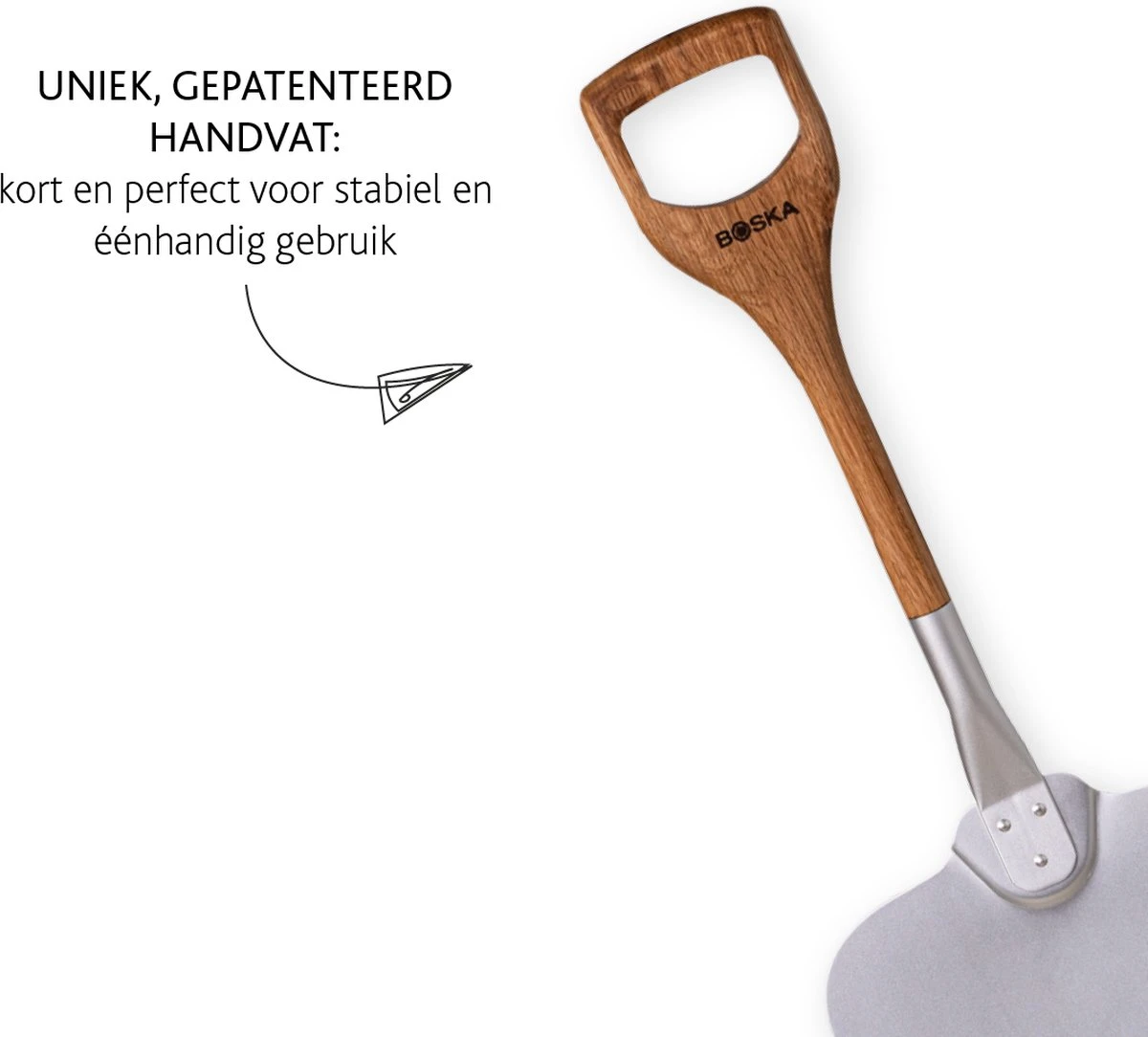 Boska Pizzaschep Barbecue - Kort Handvat - Stabiel - Aluminium - Eikenhout - BBQ Accessoires - Afbeelding 3