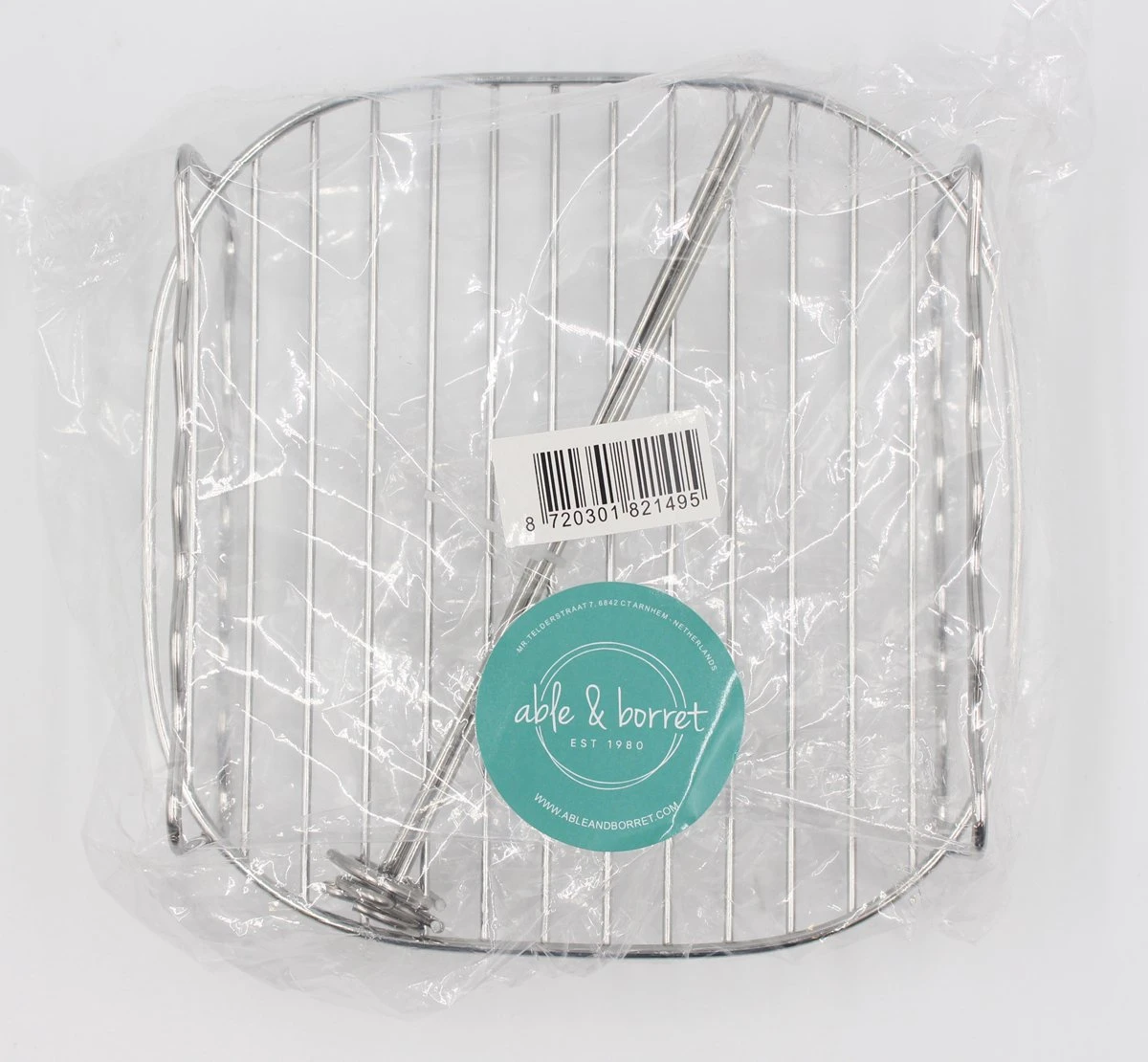 Merkloos Grillrooster - Incl. 4 Spiezen - Barbeque Benodigdheden - Zilver - Able & Borret - Afbeelding 2