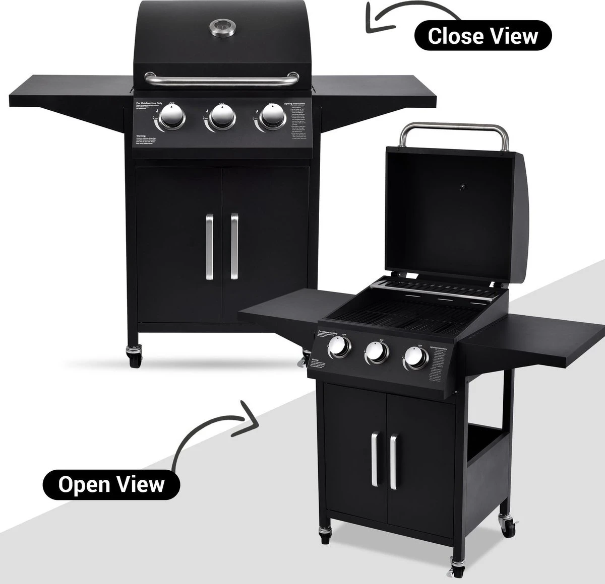 MaxxGarden Gas Barbecue - 3 Branders - Incl. Gratis BBQ Set - Afbeelding 5