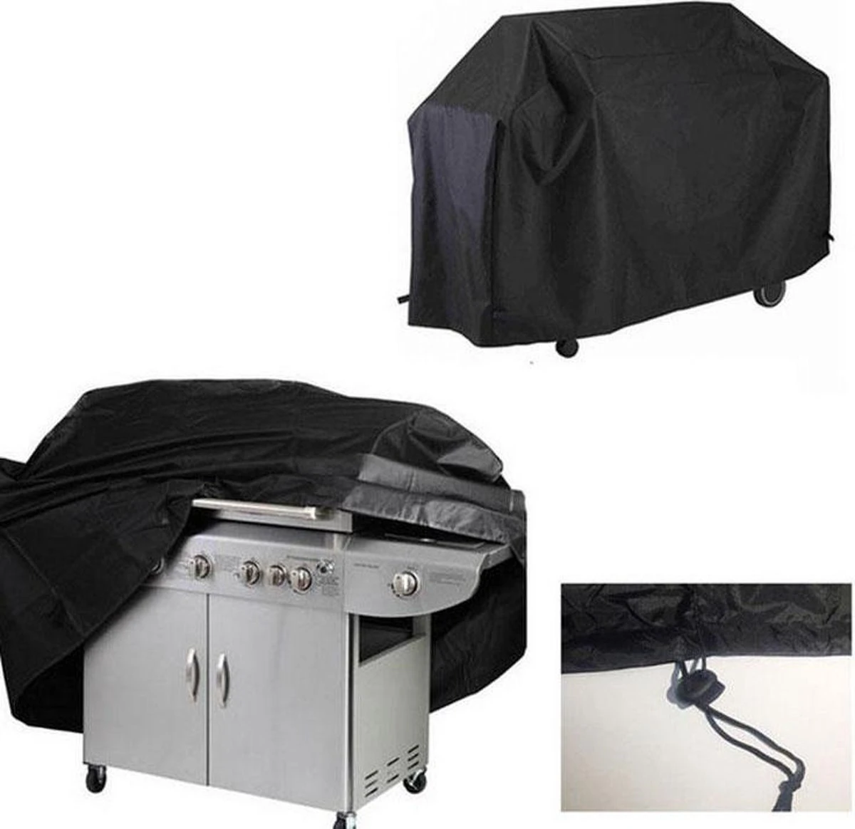 Merkloos Barbecue Beschermhoes - Barbecue Hoes - BBQ HOES - Bbq Afdekhoes- BBQ Waterdichte Beschermhoes - Maat L 170 X 61 X 117 Cm - Afbeelding 2