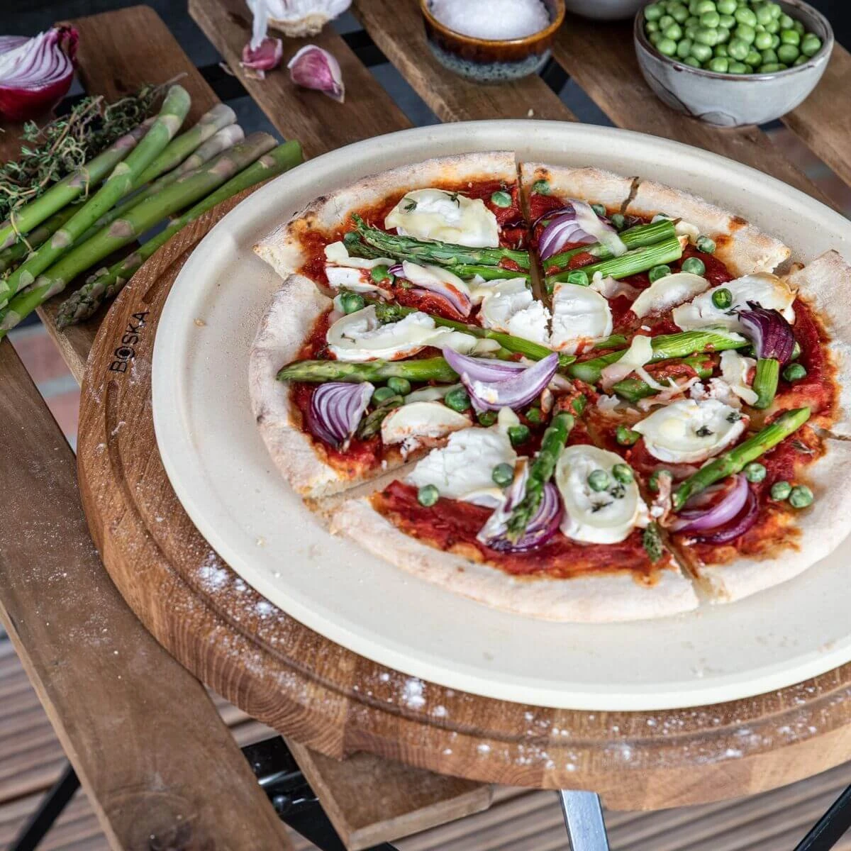 Boska Pizzasteen Deluxe L - Voor Oven & BBQ - Knapperige Pizza's - Ø 35 Cm - BBQ Accessoires - Afbeelding 13