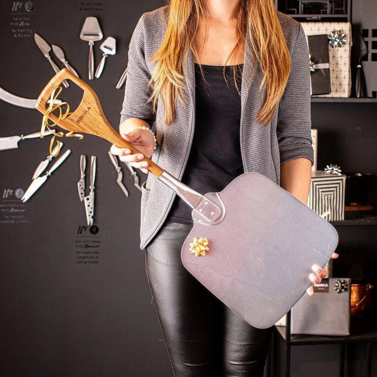 Boska Pizzaschep Barbecue - Kort Handvat - Stabiel - Aluminium - Eikenhout - BBQ Accessoires - Afbeelding 7