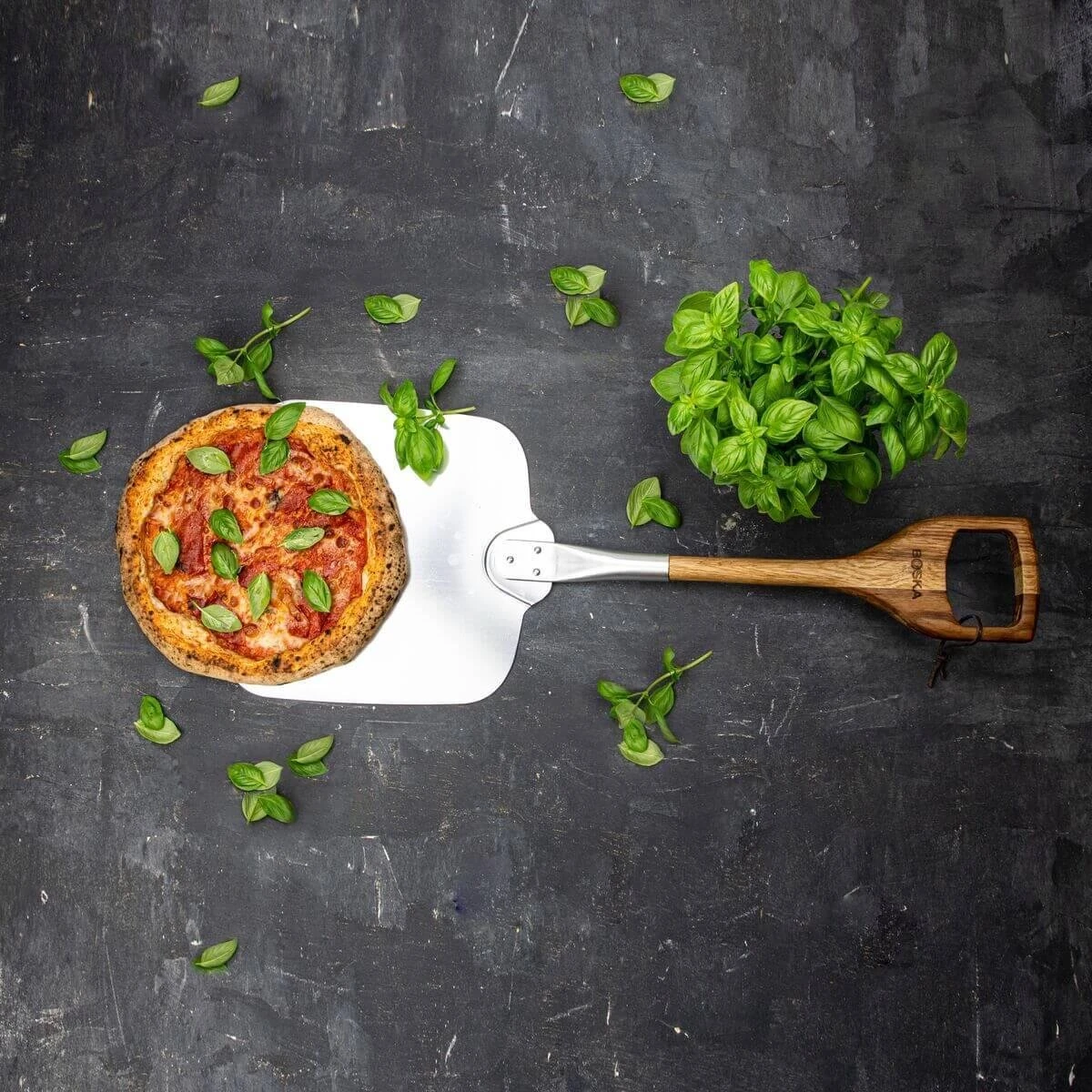 Boska Pizzaschep Barbecue - Kort Handvat - Stabiel - Aluminium - Eikenhout - BBQ Accessoires - Afbeelding 10