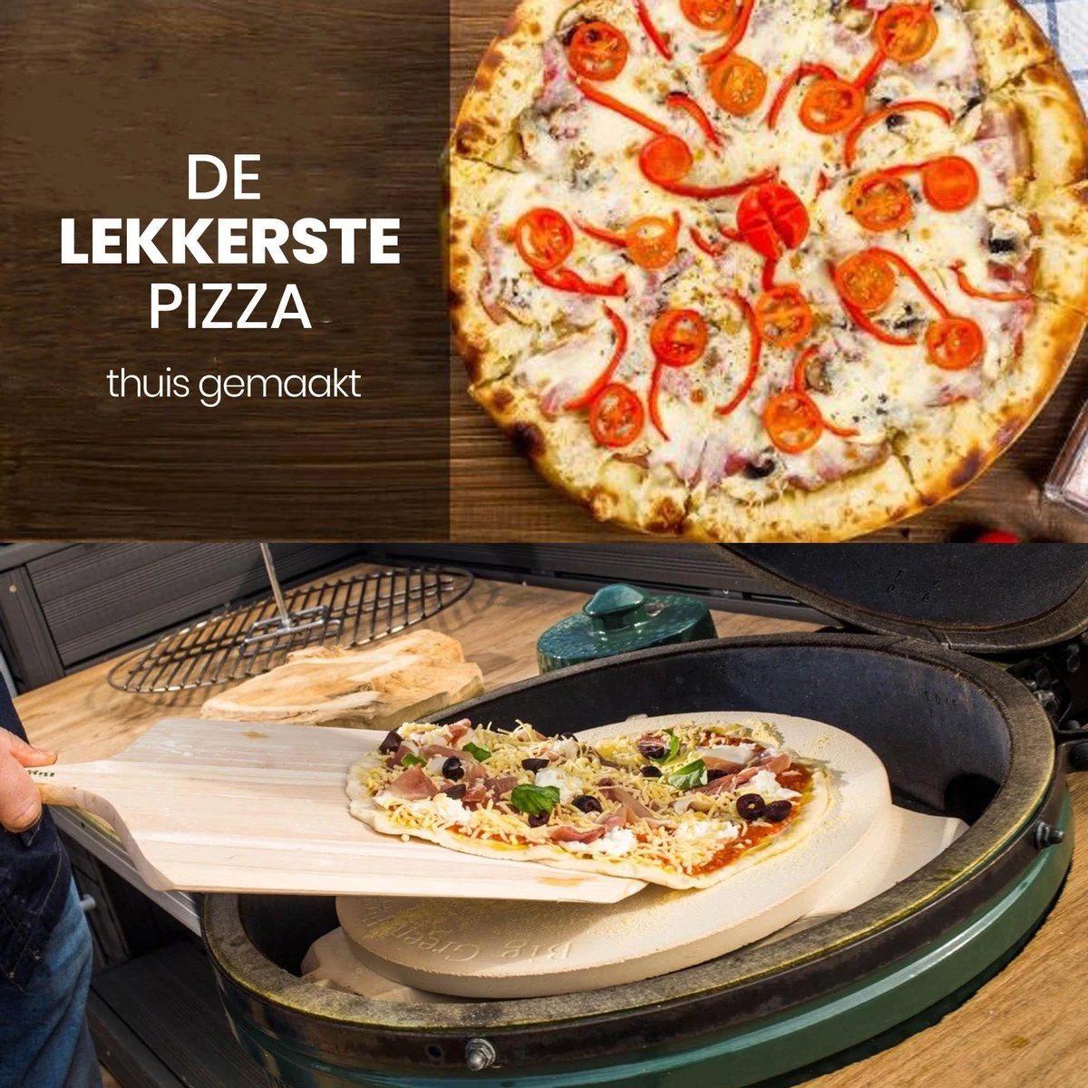 Buxibo 2in1 Pizzasteen - Voor BBQ & Oven - Inclusief Serveer Plank - Pizzabord/Pizzaplank - 30.5 X 38.1 X 1.4 Cm - Afbeelding 11