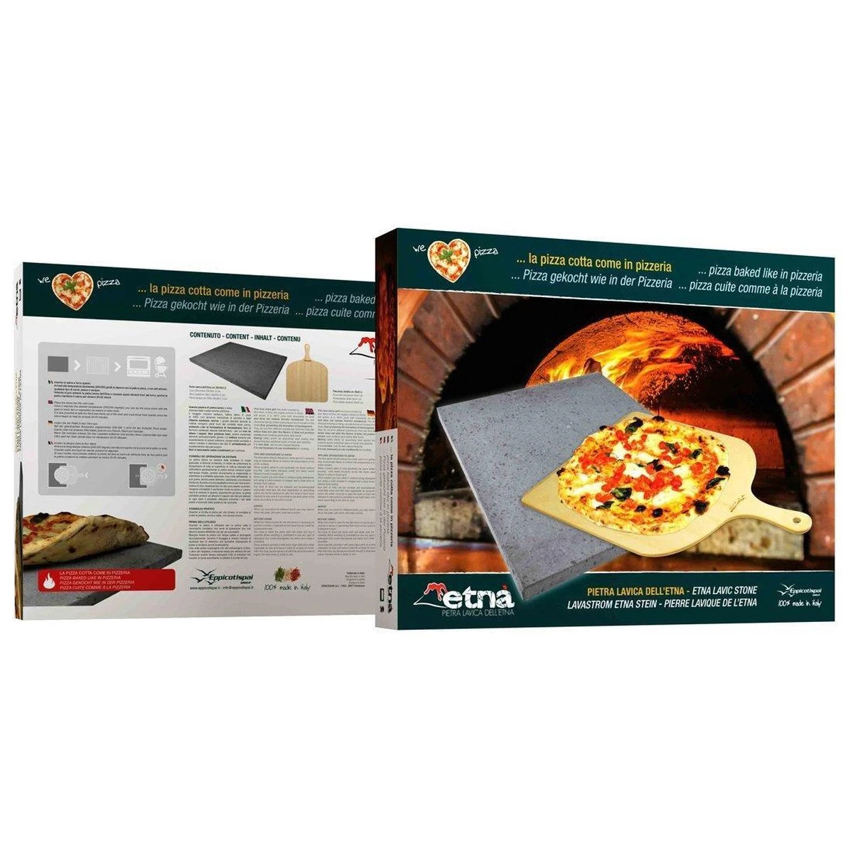 ETNA Pizza Set - Grote Pizzasteen & GRATIS Pizzaschep - 30 Cm X 38 Cm - Echt Italiaanse Pizzasteen - Broodbaksteen - BBQ Pizzasteen - Gemaakt Van Lavasteen Uit De Etna - Non-stick - Eppicotispai - Afbeelding 5