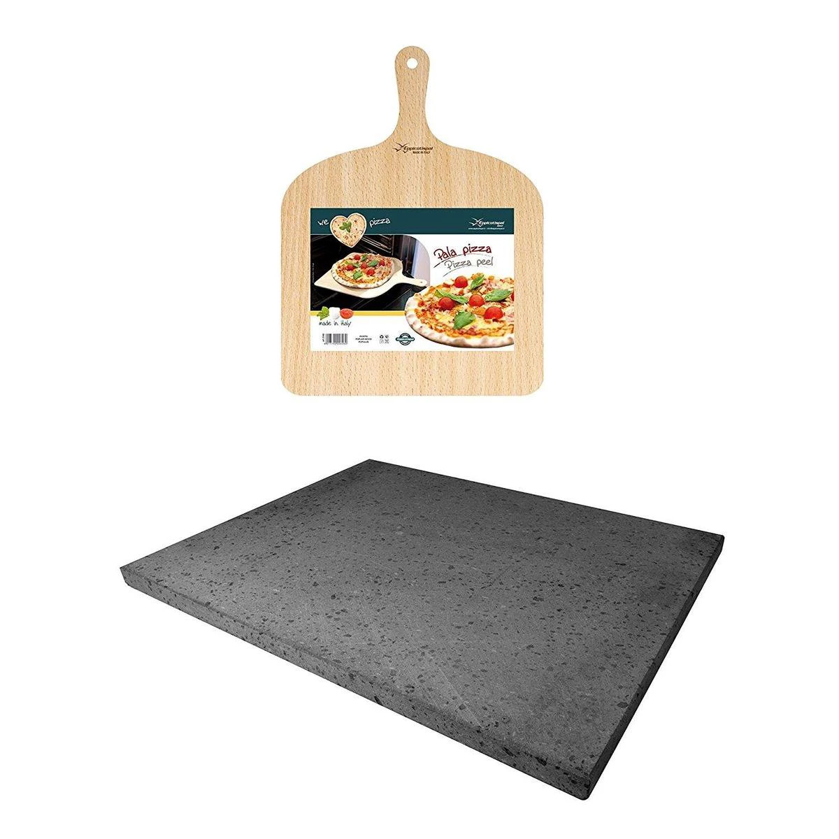ETNA Pizza Set - Grote Pizzasteen & GRATIS Pizzaschep - 30 Cm X 38 Cm - Echt Italiaanse Pizzasteen - Broodbaksteen - BBQ Pizzasteen - Gemaakt Van Lavasteen Uit De Etna - Non-stick - Eppicotispai - Afbeelding 7