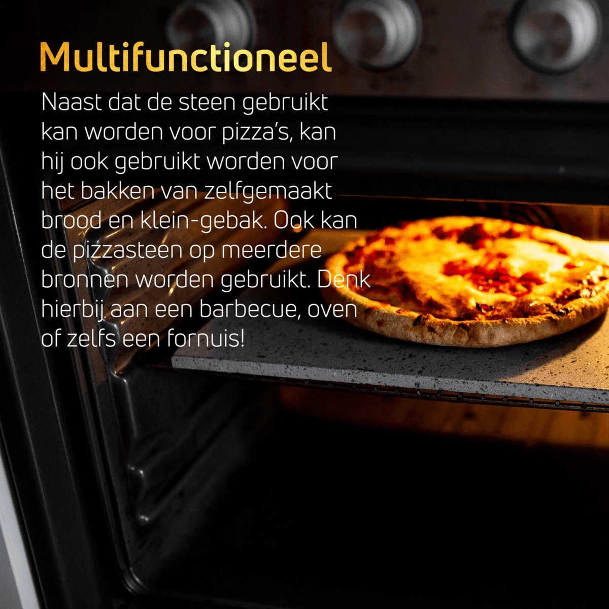 Pizzasteen BBQ Oven - Lava Van Vulkaan Etna - Barbecue Accesoires - Made In Italy - Broodbaksteen - 30x38x1.1 - VDN - Afbeelding 6