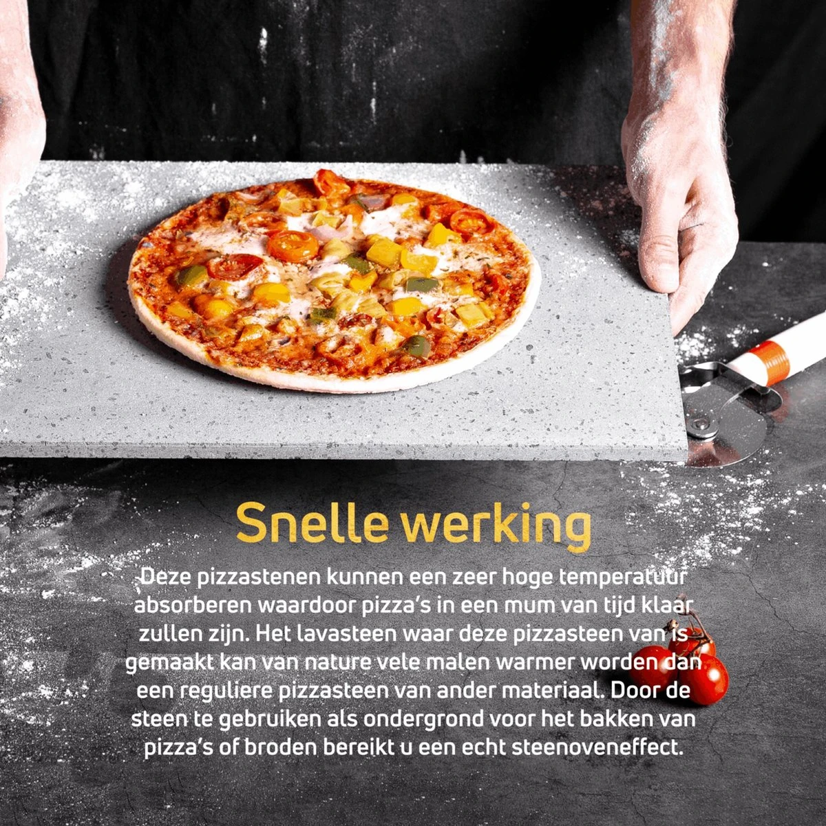 Pizzasteen BBQ Oven - Lava Van Vulkaan Etna - Barbecue Accesoires - Made In Italy - Broodbaksteen - 30x38x1.1 - VDN - Afbeelding 10