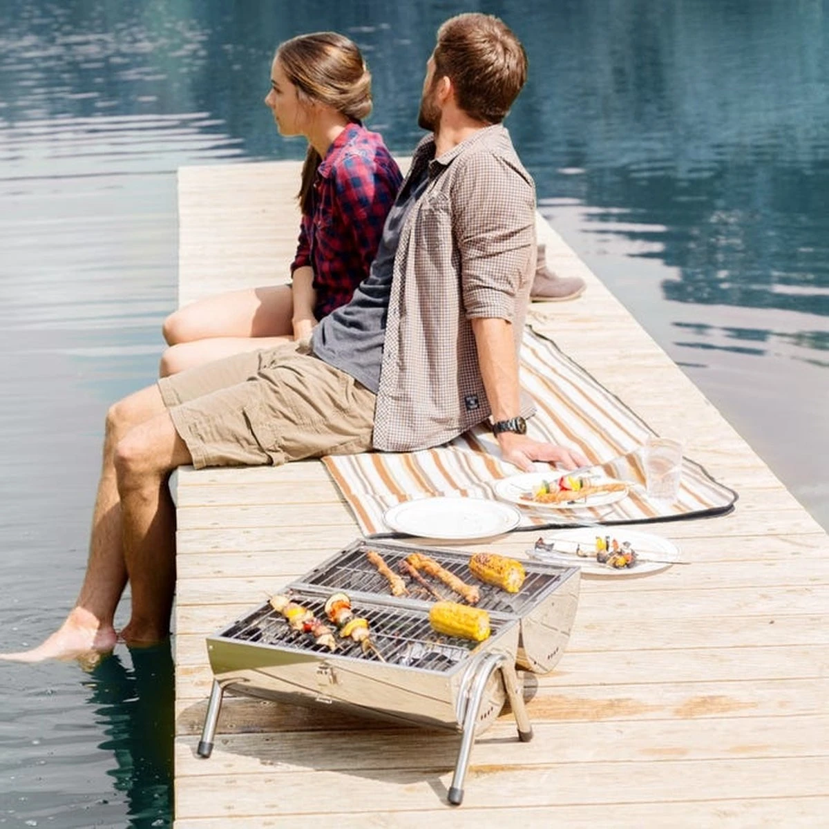 BBQ Collection Houtskoolbarbecue - Cilinder - Chroom - Afbeelding 3