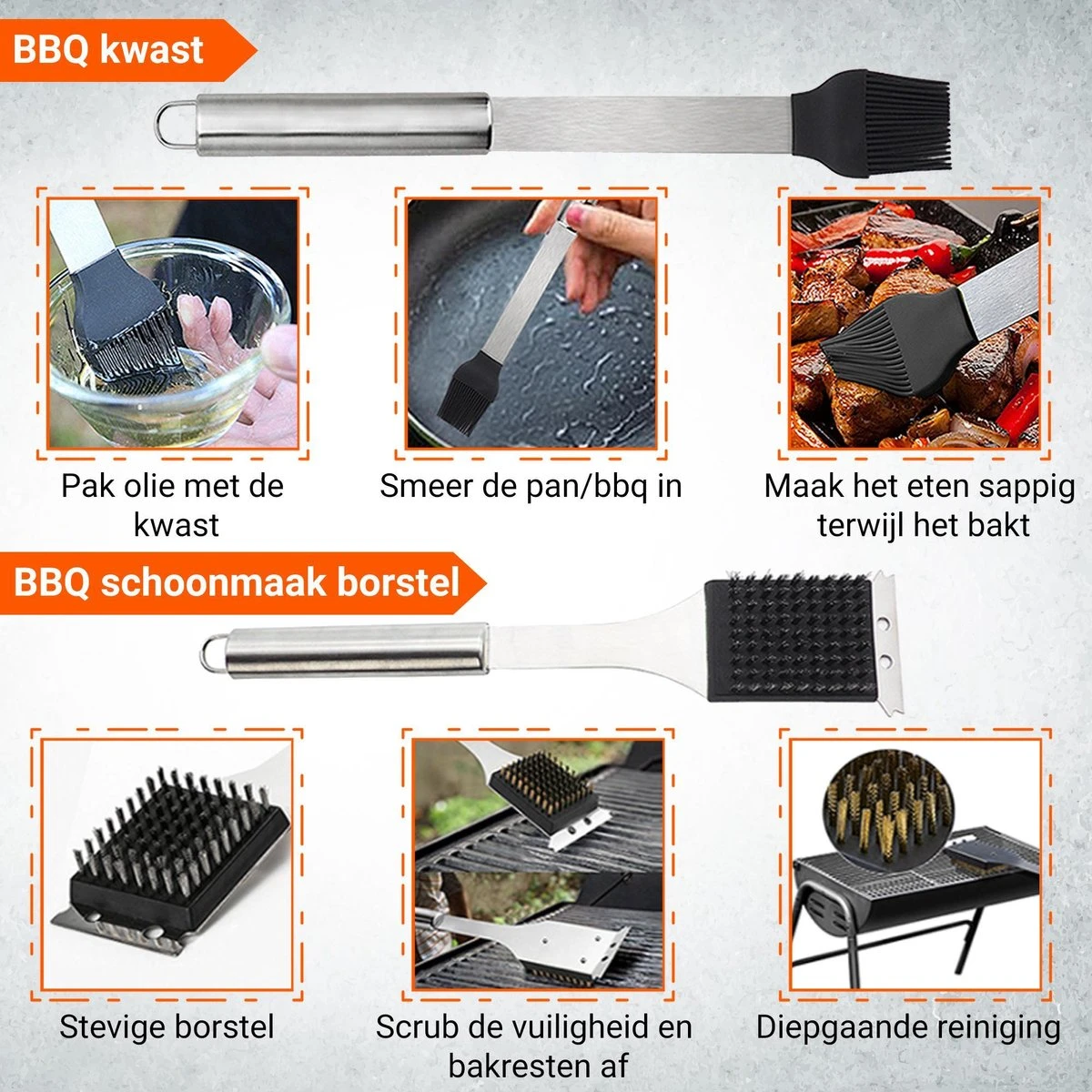 BBQ Accesoires Gereedschapset Koffer Set Tang Borstel Schort Barbecue Dagdeals - Chef Cook BBQ Accessoires Set - Afbeelding 4