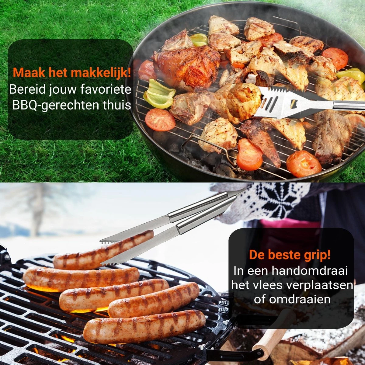 BBQ Accesoires Gereedschapset Koffer Set Tang Borstel Schort Barbecue Dagdeals - Chef Cook BBQ Accessoires Set - Afbeelding 10