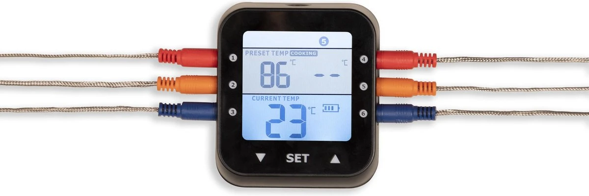 Patton - Kamado 21" - Premium Black - Keramische Barbecue - Incl. Bluetooth Kerntemperatuurmeter - LED Verlichting - Large - Compleet - Zwart - Afbeelding 7