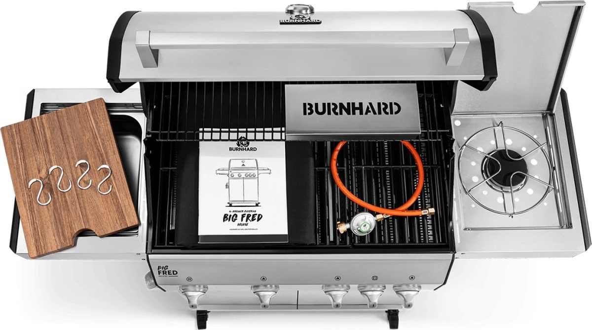 Burnhard Gas BBQ Big FRED Deluxe - 4 Branders - Incl. Keramische Infraroodbrander & Afdekhoes - Deluxe - Afbeelding 17