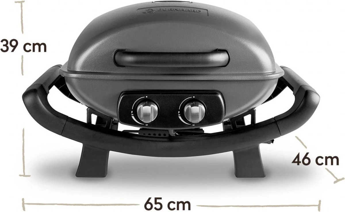 Burnhard Draagbare 2-Branders Gasbarbecue - Afdekhoes - BBQ Wayne - Afbeelding 2
