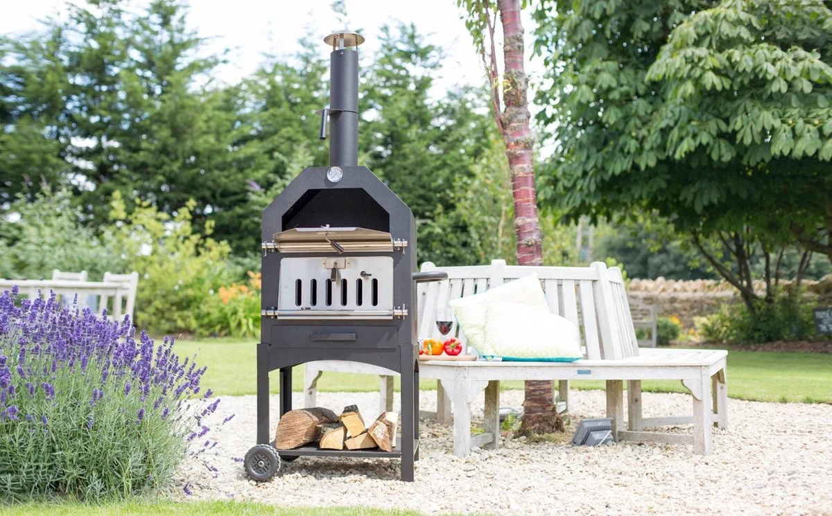 Merkloos MaxxGarden Pizza Oven - Smoker Barbecue Houtskool 45 X 65 X 158cm - Afbeelding 6