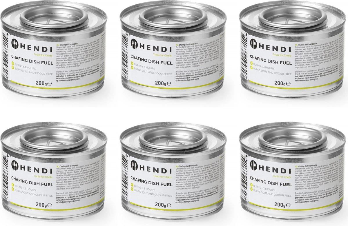 Hendi Brandpasta Voor Chafing Dish - Brandgel 200g - ( 6 Stuks )