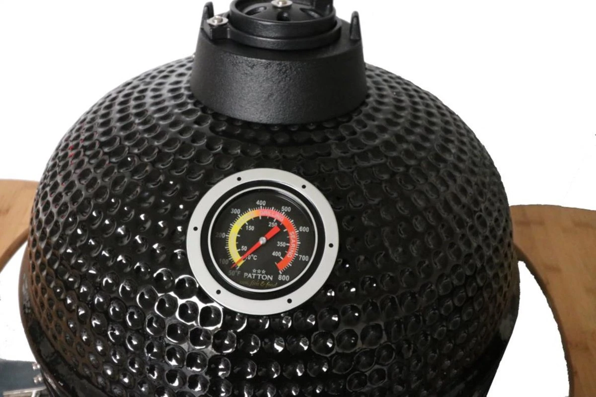 Patton - Kamado 21" - Premium Black - Keramische Barbecue - Incl. Bluetooth Kerntemperatuurmeter - LED Verlichting - Large - Compleet - Zwart - Afbeelding 20