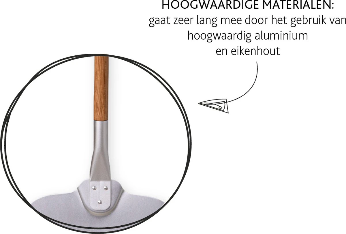 Boska Pizzaschep Barbecue - Kort Handvat - Stabiel - Aluminium - Eikenhout - BBQ Accessoires - Afbeelding 6