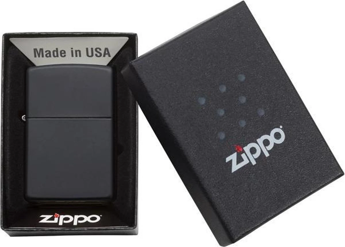 Zippo Regular Black Matte Finish Benzine Aansteker - Afbeelding 2