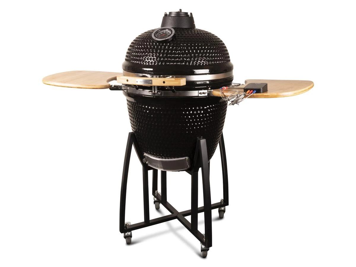 Patton - Kamado 21" - Premium Black - Keramische Barbecue - Incl. Bluetooth Kerntemperatuurmeter - LED Verlichting - Large - Compleet - Zwart - Afbeelding 2