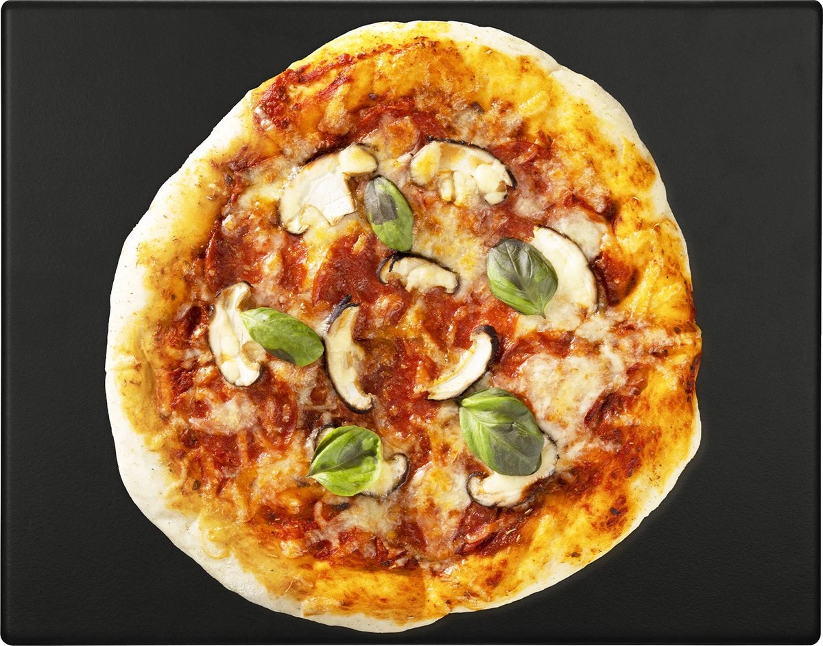 Navaris Pizzasteen XL Voor Oven En Barbecue - Rechthoekige Pizzaplaat 38 X 30 Cm - Inclusief Receptenboek - Keramisch Geglazuurd - Zwart - Afbeelding 11