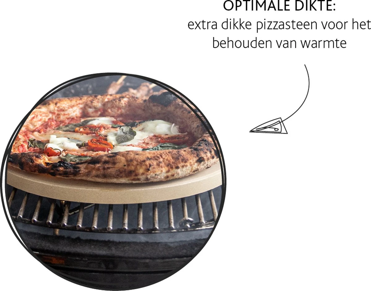 Boska Pizzasteen Deluxe - Voor Oven & BBQ - Knapperige Pizza's - Ø 29.5 Cm - BBQ Accessoires - Afbeelding 4