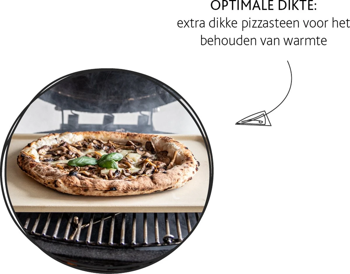 Boska Pizzasteen Deluxe Rechthoek - Voor De Oven - Knapperige Pizza's - 40x32 Cm - BBQ Accessoires - Afbeelding 3