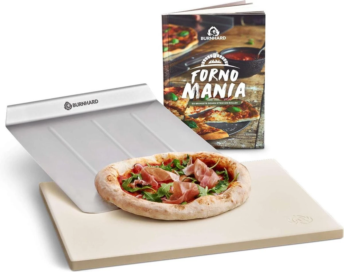 Burnhard Pizzasteen 38 X 30 X 1,5 Cm + Pizzaschep - Afbeelding 14