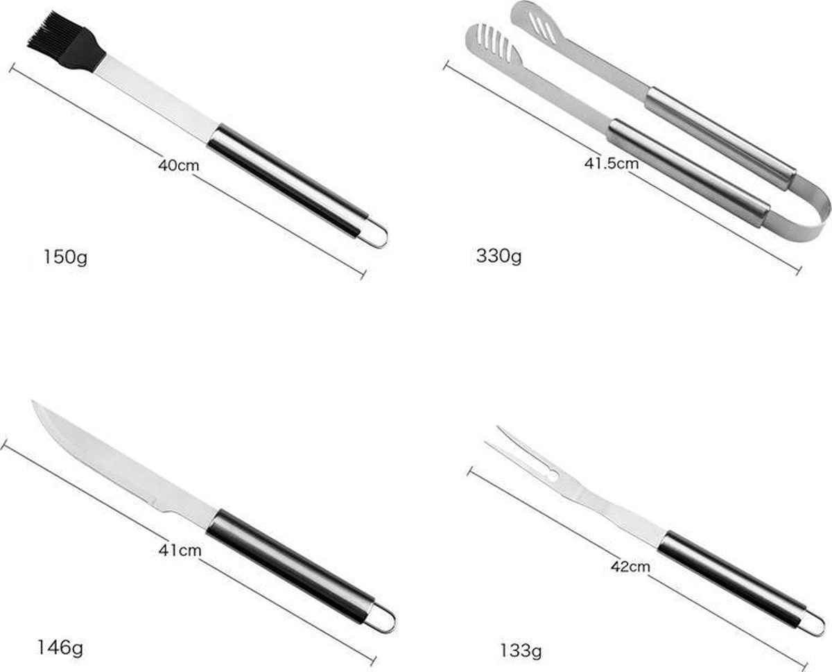 Sens Design BBQ Accesoires - 18 Delig - BBQ Gereedschapset Koffer - Afbeelding 3