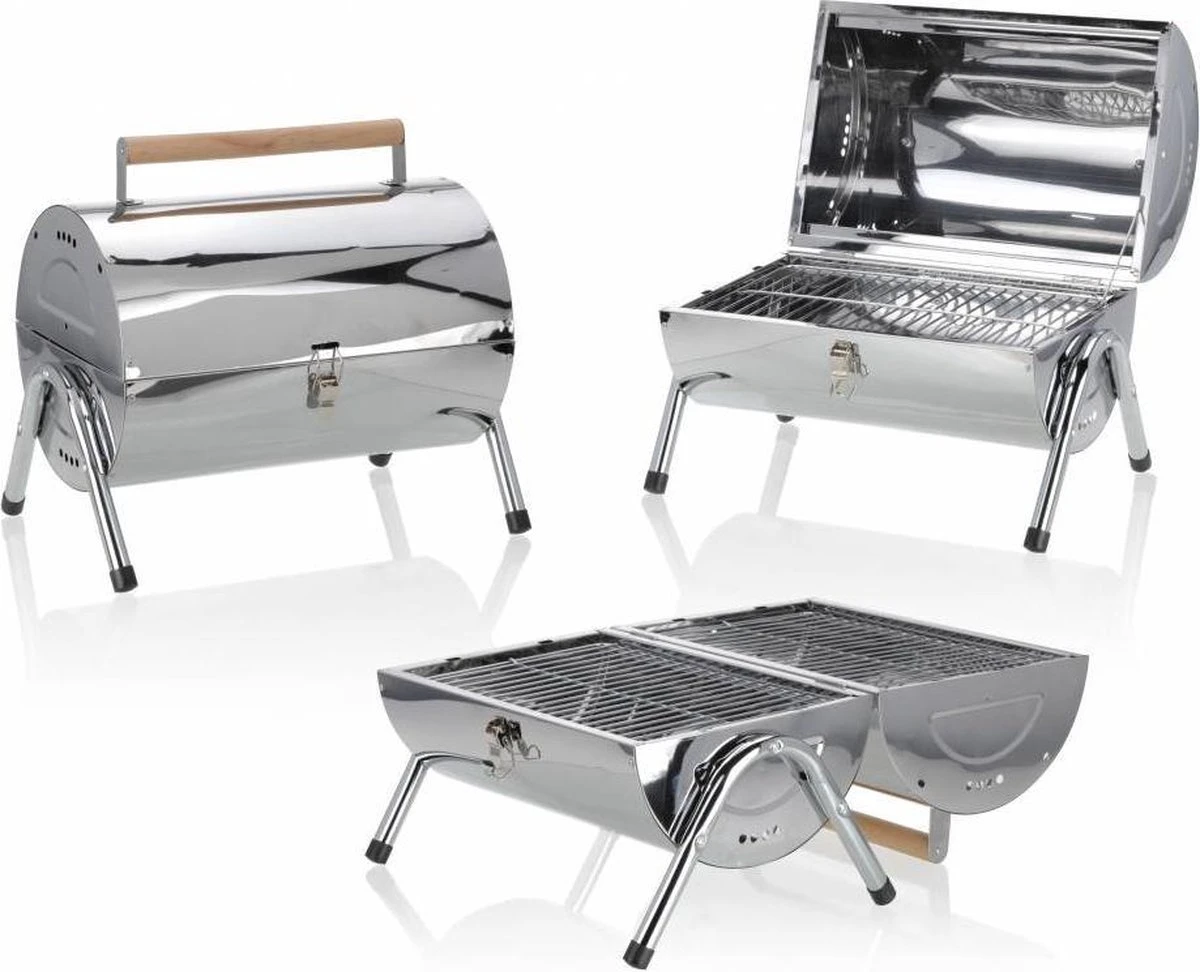 BBQ Collection Houtskoolbarbecue - Cilinder - Chroom - Afbeelding 9