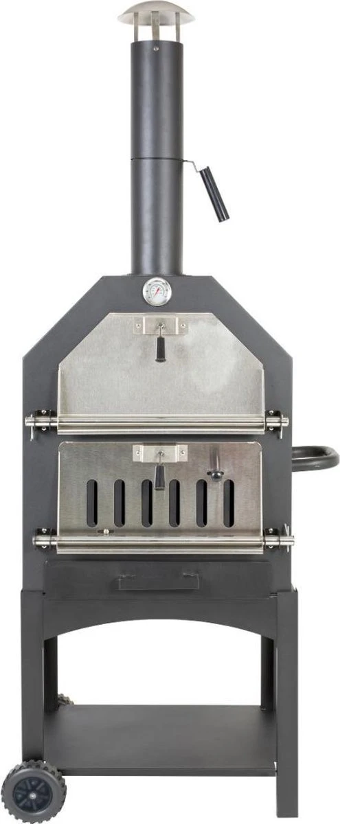 Merkloos MaxxGarden Pizza Oven - Smoker Barbecue Houtskool 45 X 65 X 158cm - Afbeelding 13