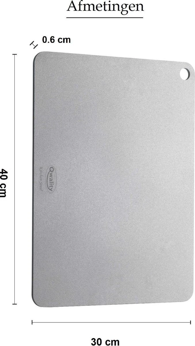 Pizzasteen Van Staal – Pizza Steen - Pizza En Brood Bakken - 40 X 30 X 0,6 Cm - Cadeau Voor Man - Kitchen Steel By Qwality - Afbeelding 3