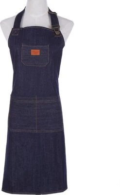 Merkloos Denim Schort - Dames - Heren - Spijkerstof - Keuken Schort - Koken - Koks Schort - Hobby - BBQ - Hip - CADEAU TIP!