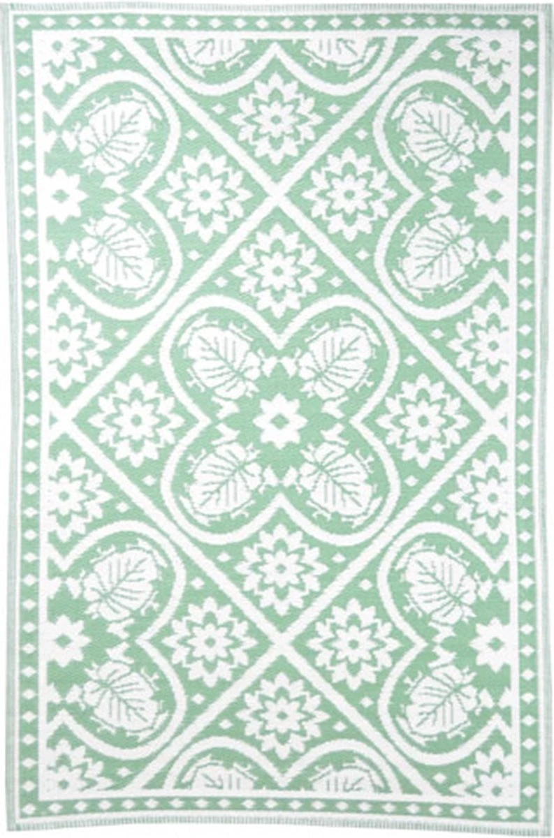 Esschert Design Buitenkleed 182x122 Cm Groen En Wit - Afbeelding 3