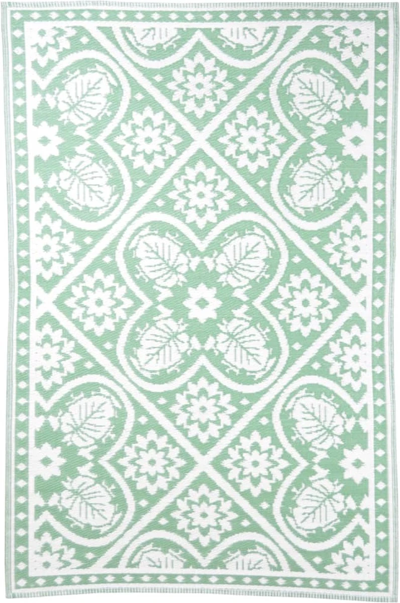 Esschert Design Buitenkleed 182x122 Cm Groen En Wit - Afbeelding 5