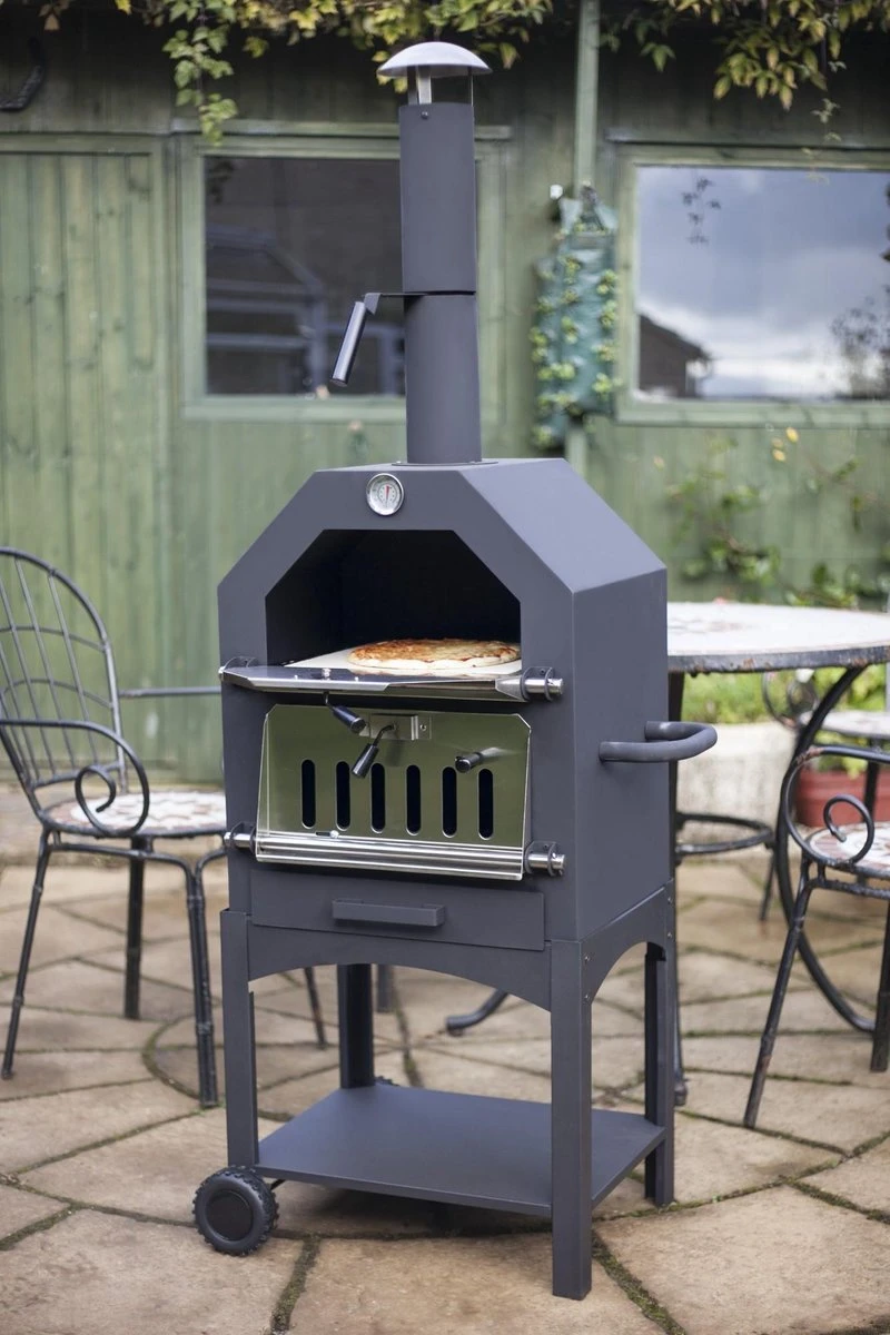 Merkloos MaxxGarden Pizza Oven - Smoker Barbecue Houtskool 45 X 65 X 158cm - Afbeelding 12
