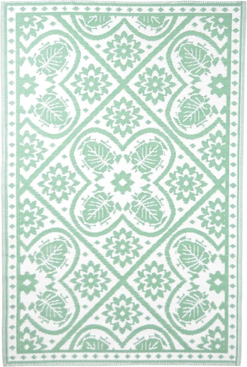 Esschert Design Buitenkleed 182x122 Cm Groen En Wit - Afbeelding 2