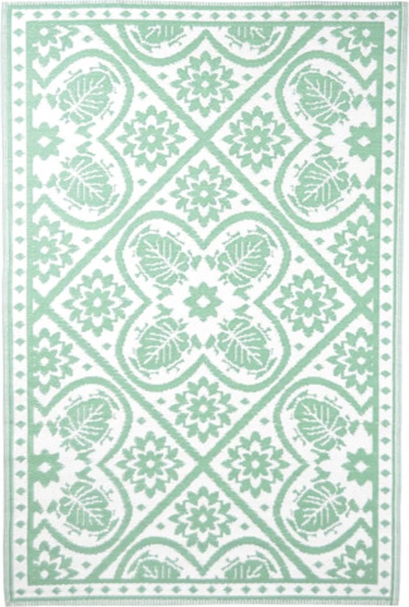 Esschert Design Buitenkleed 182x122 Cm Groen En Wit - Afbeelding 6