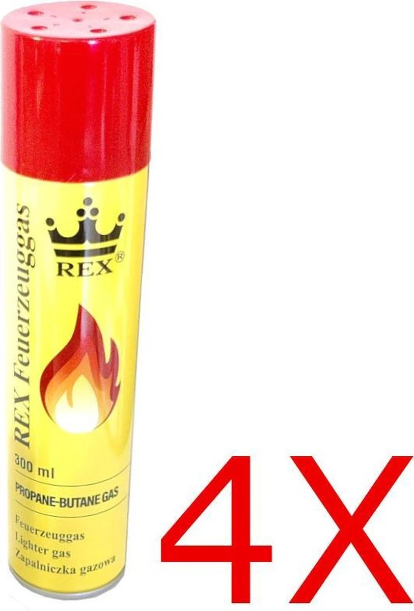 Merkloos 4X Aanstekergas Aansteker Gas 300Ml Gasvulling Butaan