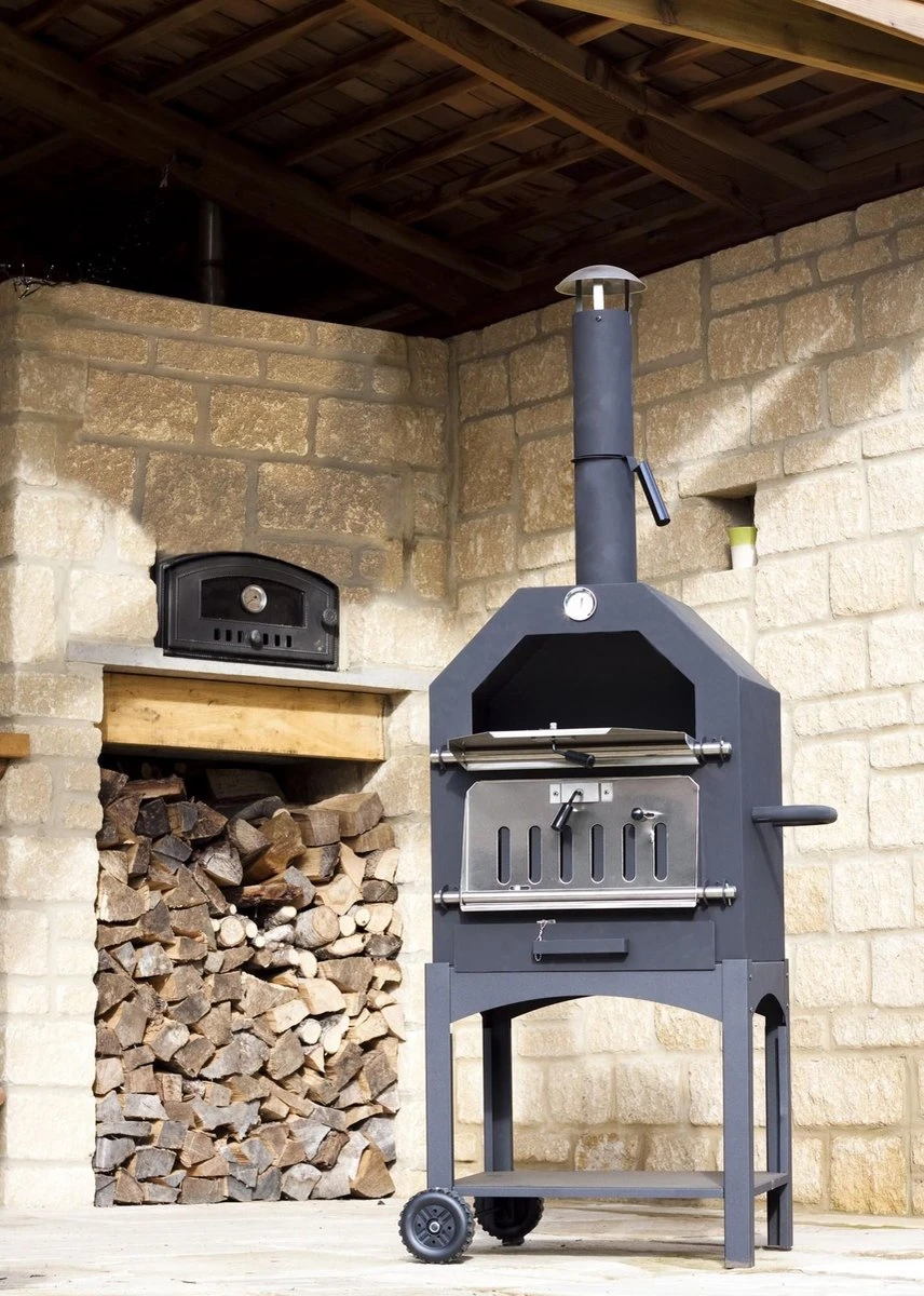 Merkloos MaxxGarden Pizza Oven - Smoker Barbecue Houtskool 45 X 65 X 158cm - Afbeelding 14